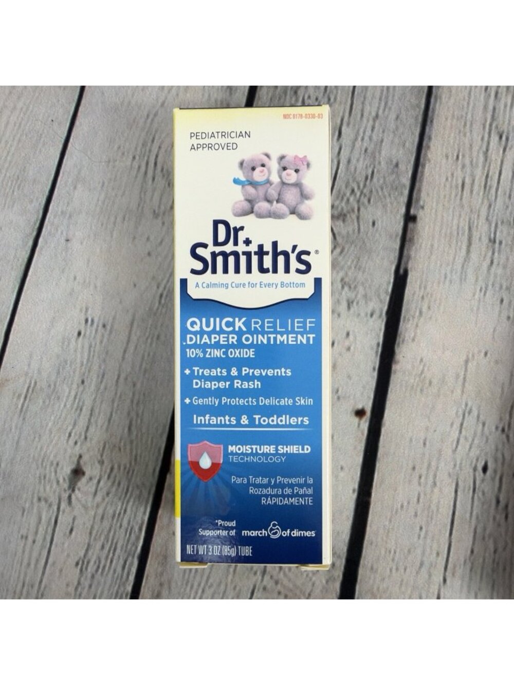 Dr. Smith's Zinc Oxide Diaper Rash Ointment Quick Relief Infants Toddlers 3 oz
